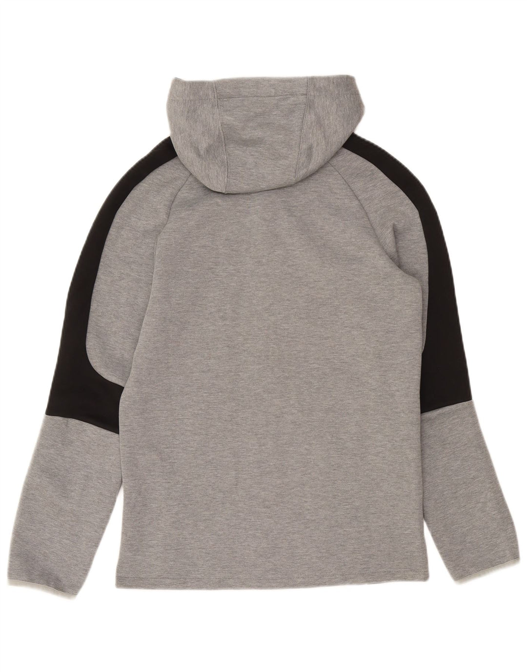 Suéter masculino Puma com capuz e zíper pequeno cinza colorblock algodão