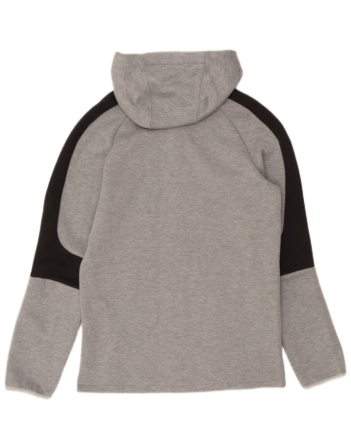 Suéter masculino Puma com capuz e zíper pequeno cinza colorblock algodão