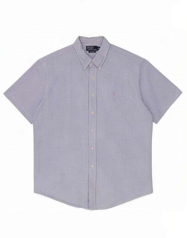 Polo Ralph Lauren Camisa masculina de manga curta com ajuste personalizado 2XL listra azul