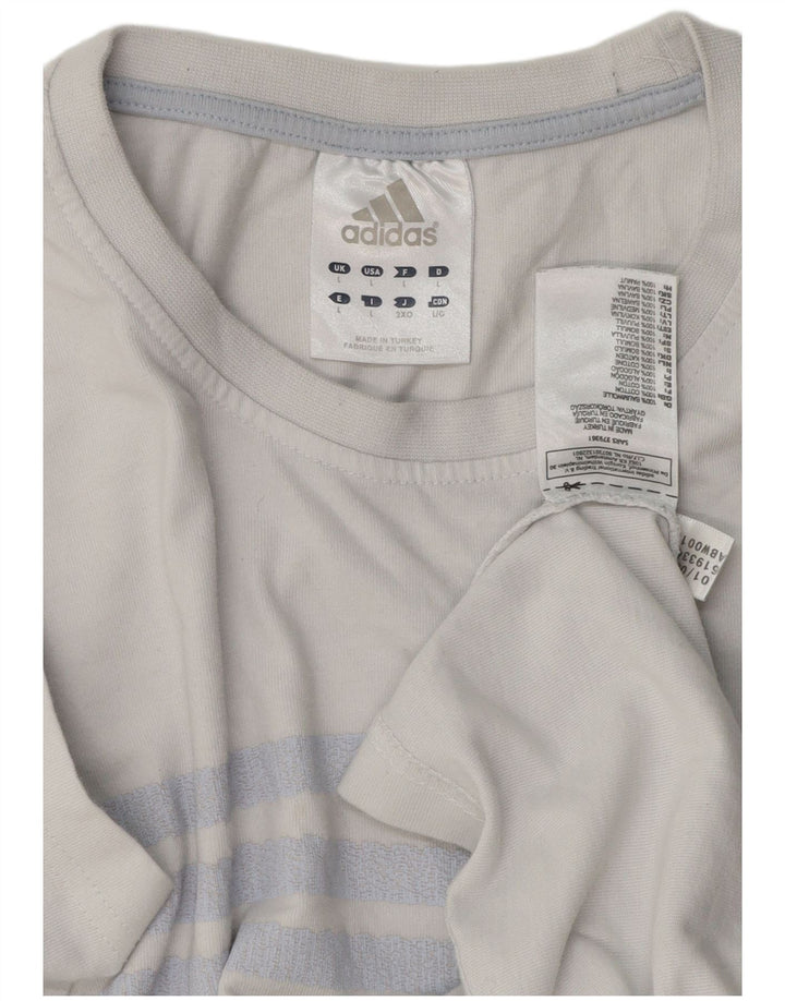 Adidas Mens Camiseta Top Grande Algodão Azul