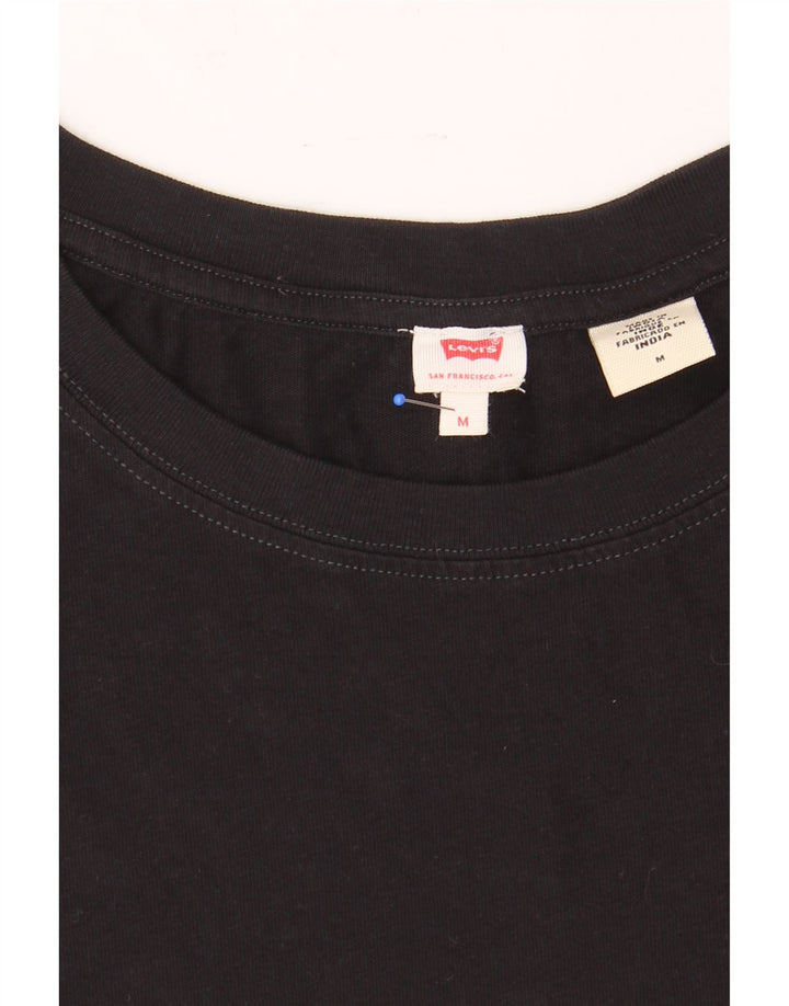 LEVI'S Womens T-Shirt Top UK 14 Medium Black Cotton Vintage Levi's and Second-Hand Levi's from Messina Hembry 