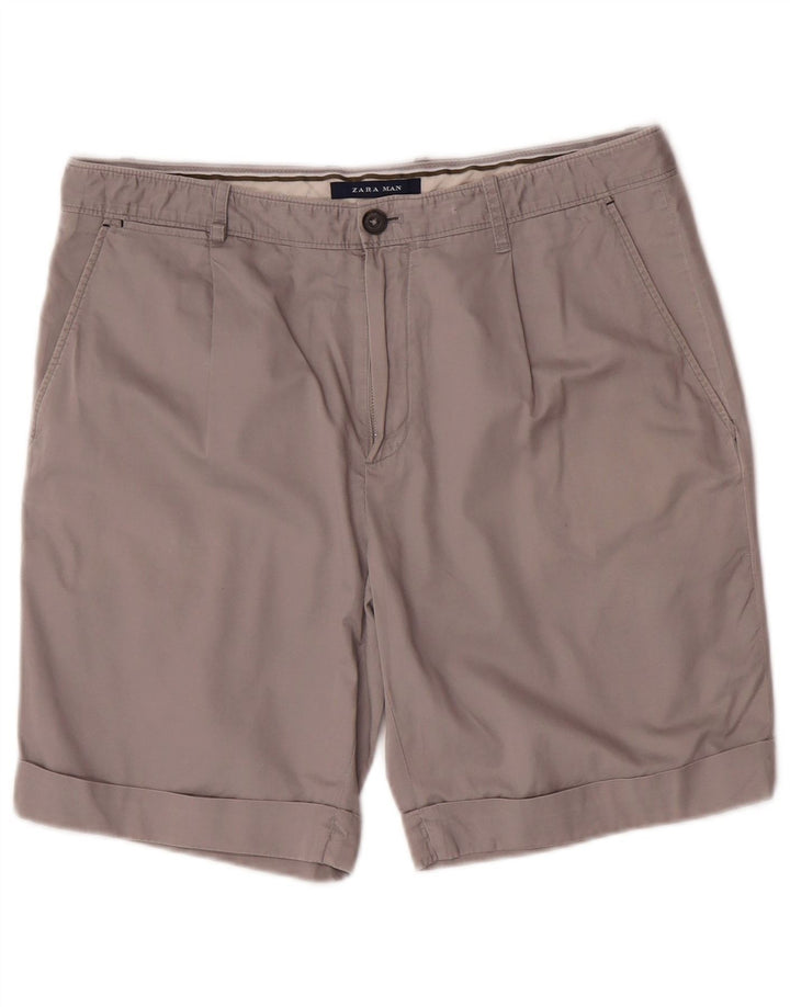 Zara Mens Pegged Chino Shorts EU 42 Grande W32 Cinza