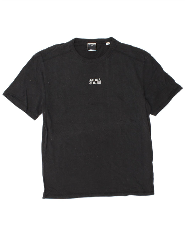 Camiseta masculina Jack & Jones top pequeno algodão preto