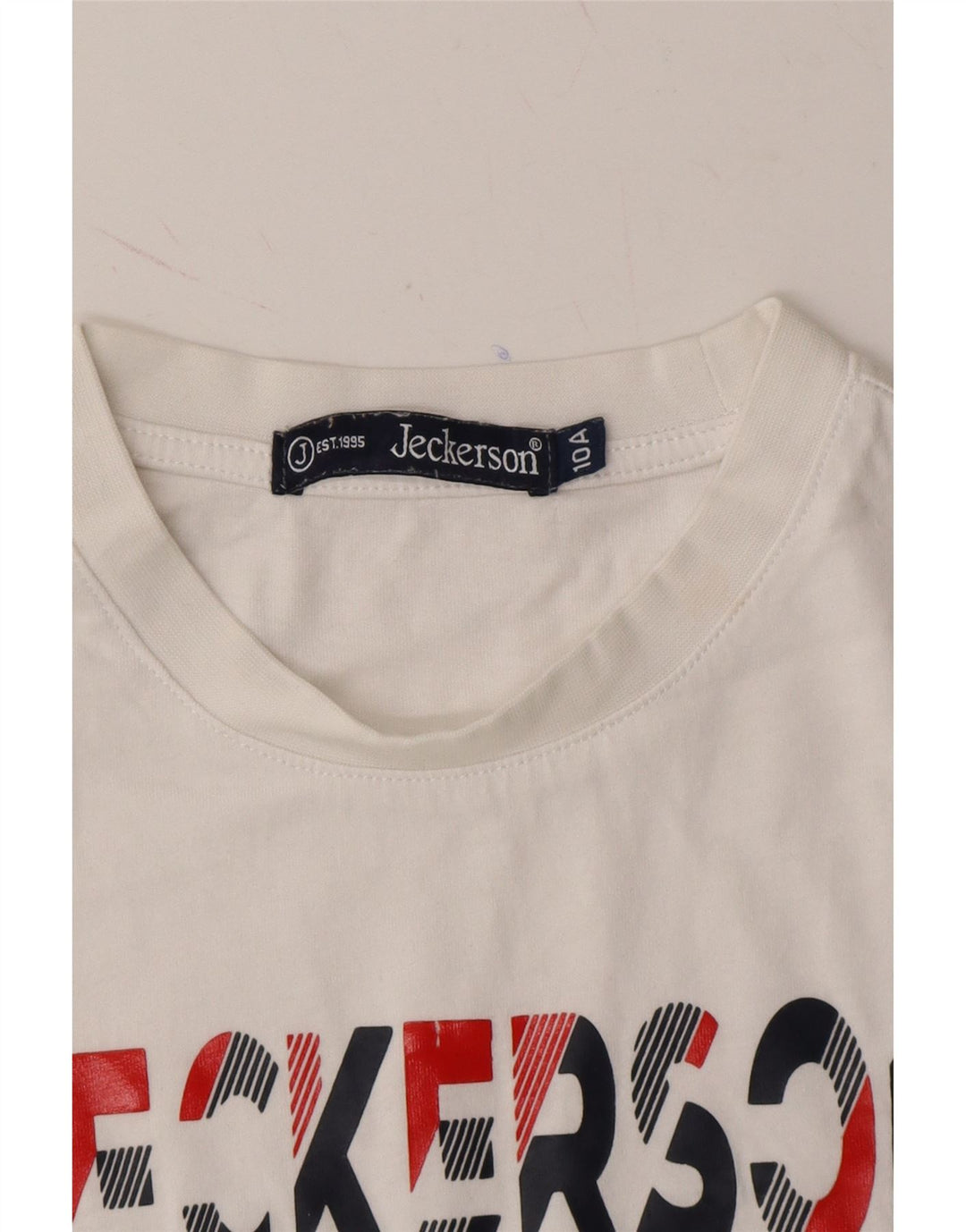 JECKERSON Girls Graphic T-Shirt Top 9-10 Years White Cotton Vintage Jeckerson and Second-Hand Jeckerson from Messina Hembry 