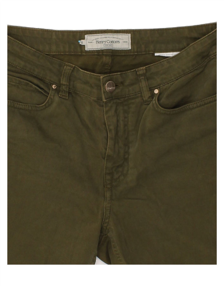 HENRY COTTONS Womens Slim Casual Trousers W29 L27 Green Vintage Henry Cottons and Second-Hand Henry Cottons from Messina Hembry 