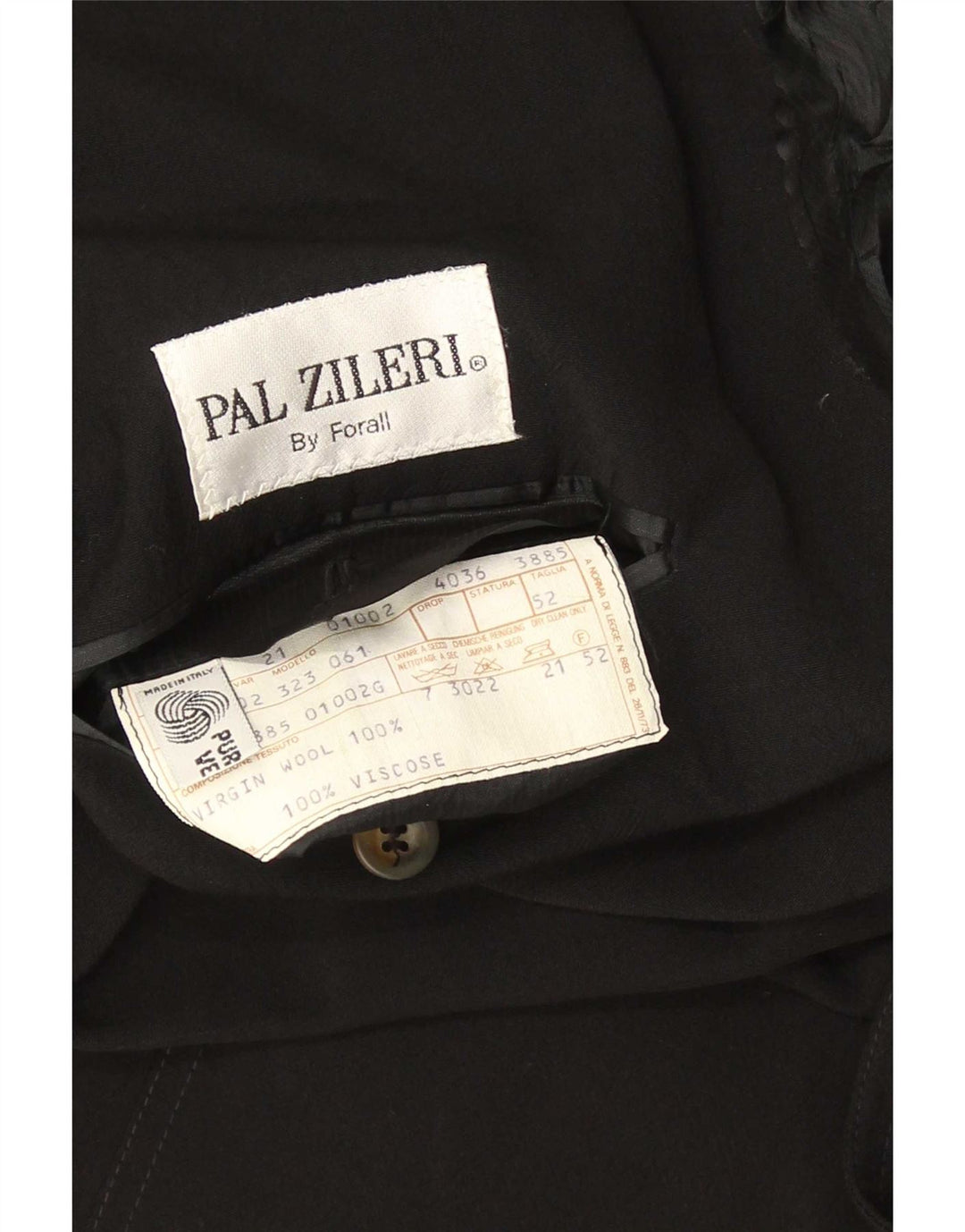 Jaqueta blazer masculina Pal Zileri com peito duplo IT 52 XL lã virgem preta