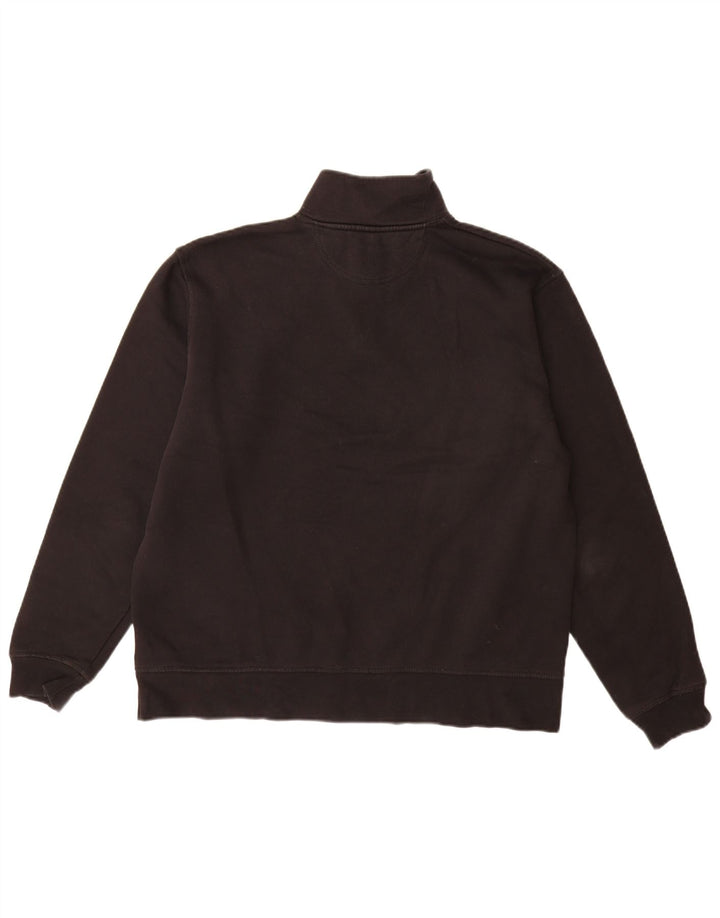 Moletom masculino Zara com zíper e gola alta de algodão preto médio