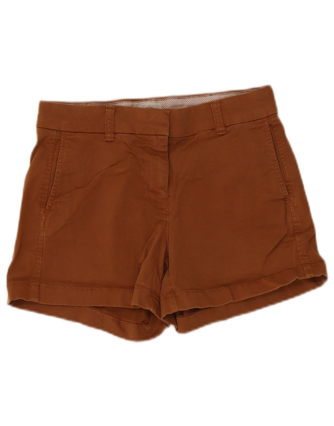 J. CREW Shorts Chino feminino US 2 XS W28 algodão marrom