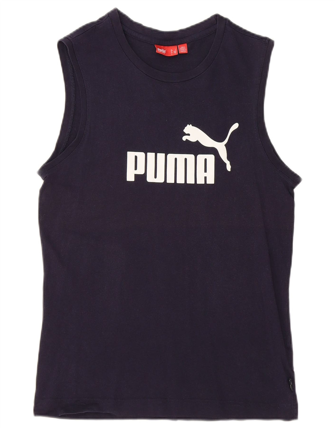 PUMA Mens Graphic Vest Top Pequeno Algodão Azul Marinho