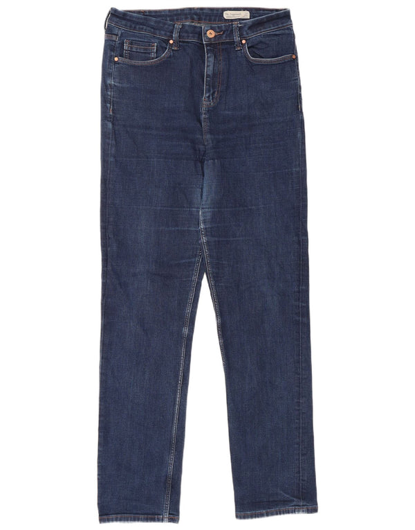 Calça jeans feminina Marks & Spencer Sienna Straight UK 14 médio W30 L30 azul