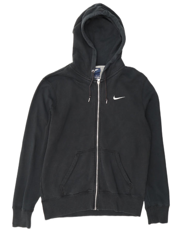Suéter Nike masculino com capuz e zíper médio preto algodão