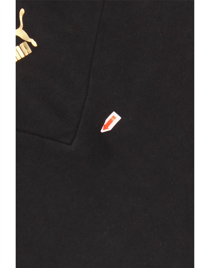 Suéter PUMA feminino cropped com capuz gráfico 11-12 anos preto algodão colorido