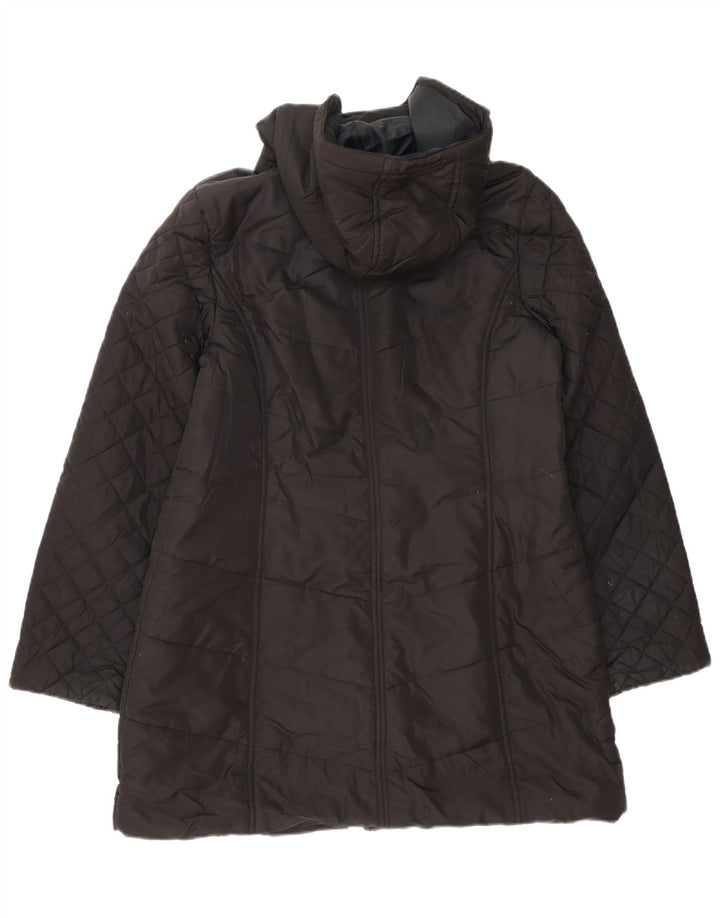 Casaco corta-vento feminino com capuz M&Co UK 14 poliéster preto médio