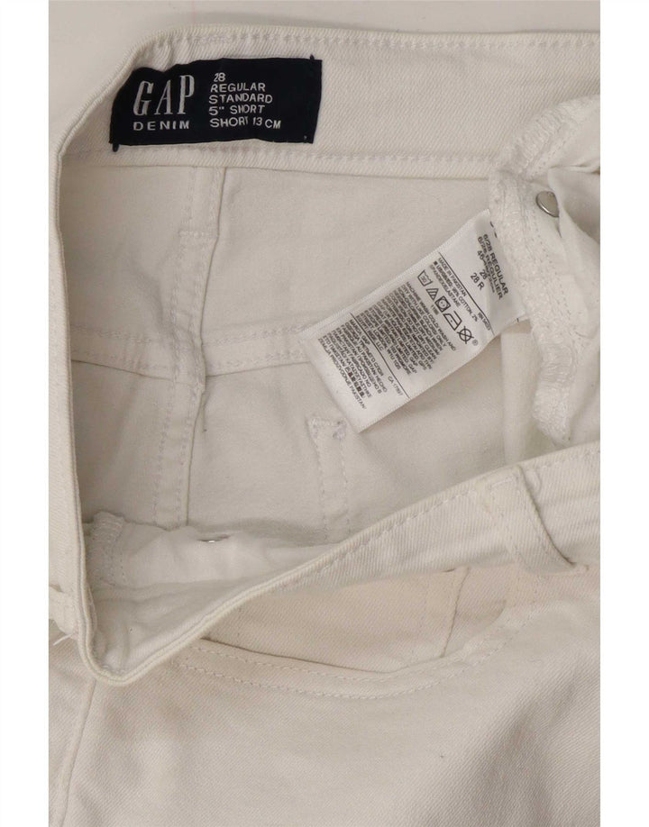 Shorts jeans feminino regular padrão Gap W28 algodão branco médio
