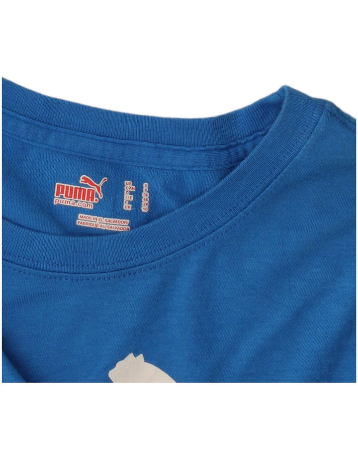 Camiseta feminina PUMA com estampa gráfica UK 10 pequena azul