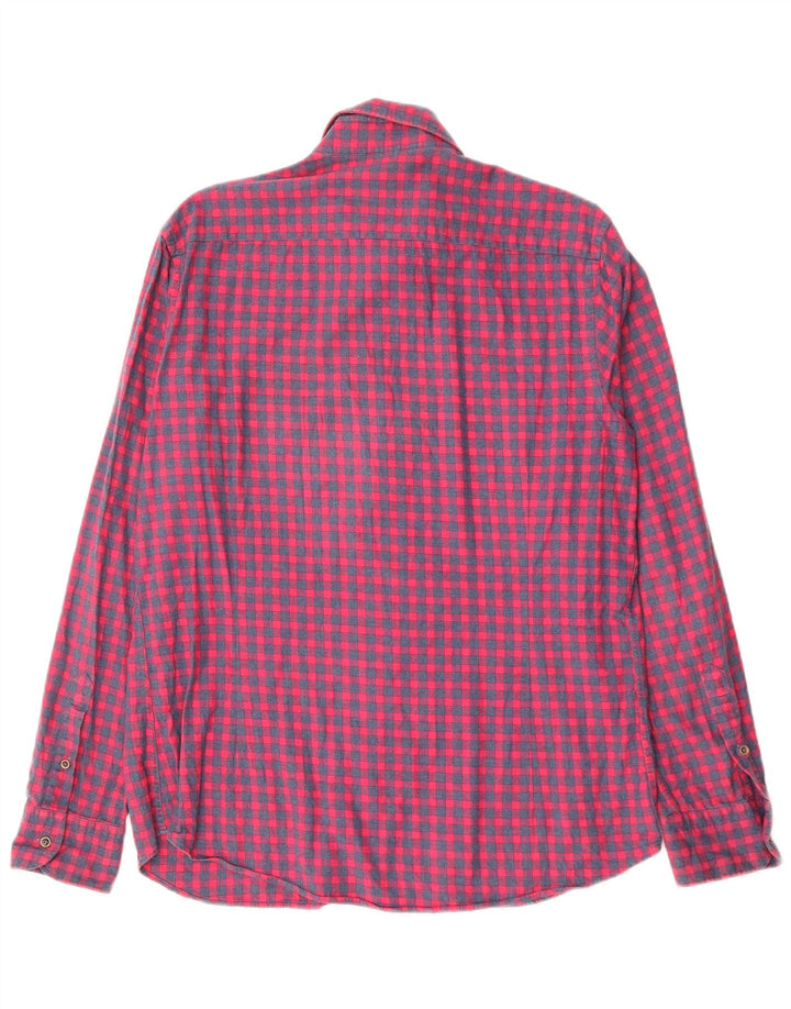 Camisa masculina de flanela MASSIMO DUTTI grande algodão guingão vermelho