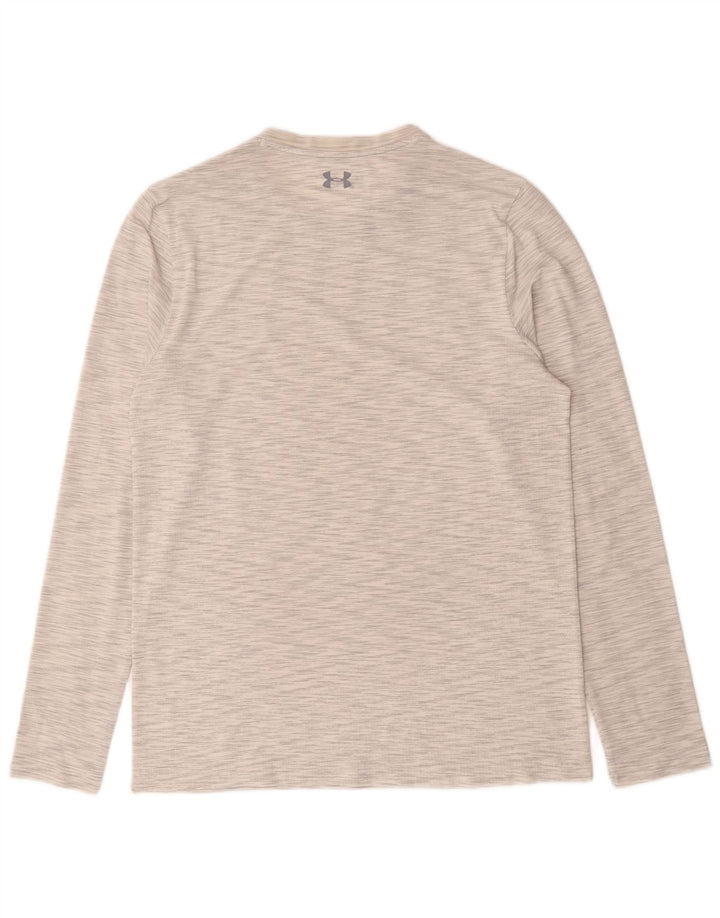 Under Armour Masculino Heat Gear Top manga comprida grande cinza manchado