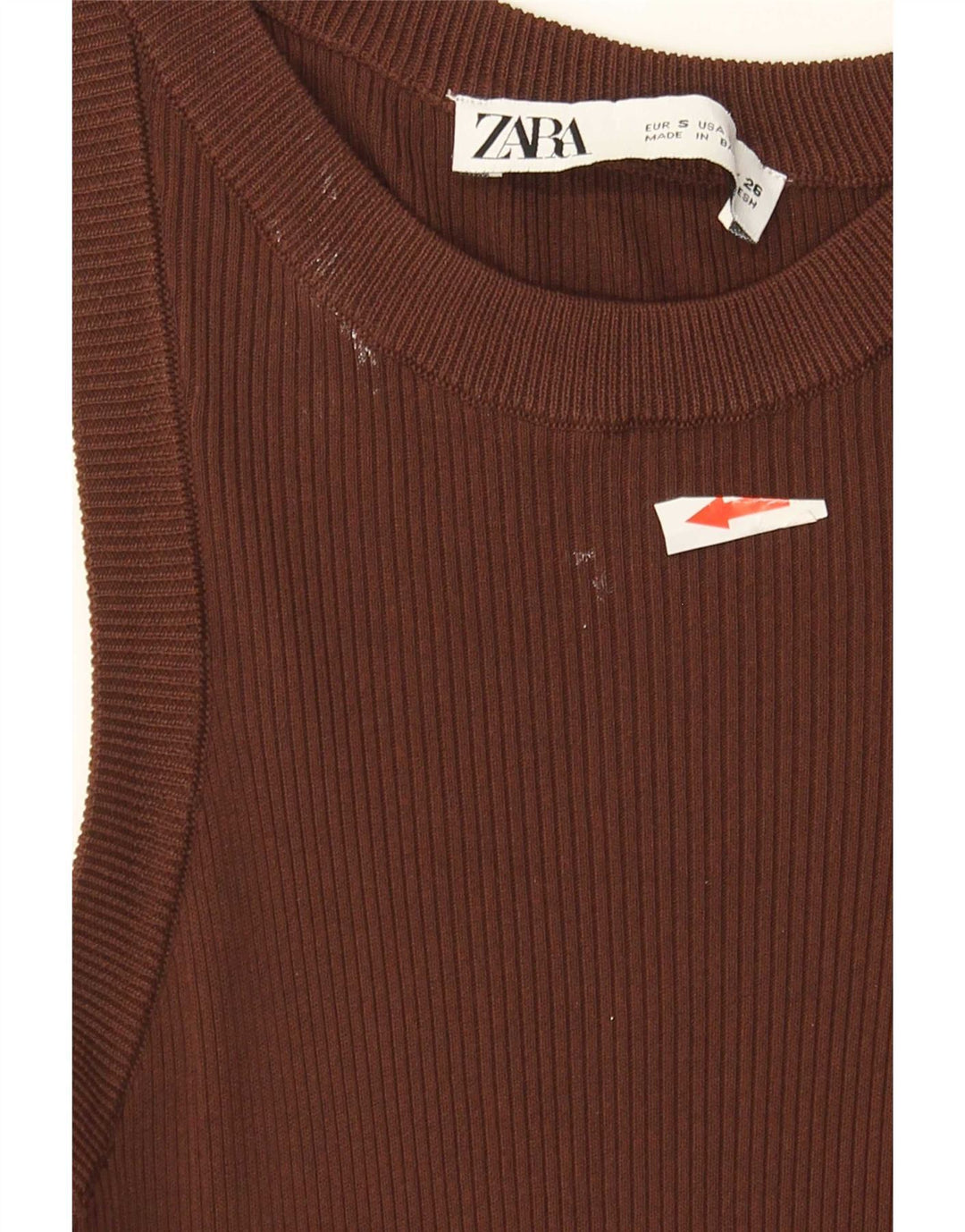 Colete feminino Zara UK 8 pequeno viscose marrom