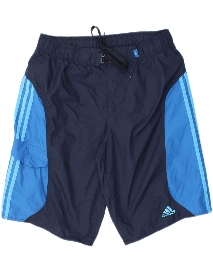 Shorts de natação masculino ADIDAS médio azul marinho Colourblock poliamida