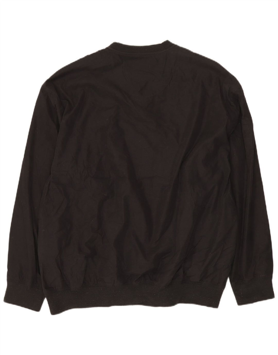 EDDIE BAUER Mens Loose Fit Top Manga Longa Grande Poliéster Preto