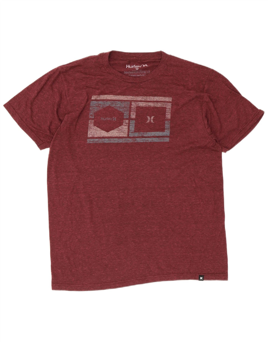 Camiseta masculina Hurley com estampa gráfica, poliéster marrom médio