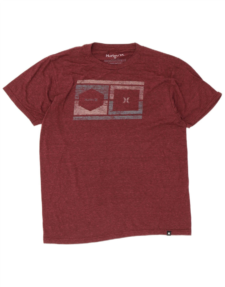 Camiseta masculina Hurley com estampa gráfica, poliéster marrom médio