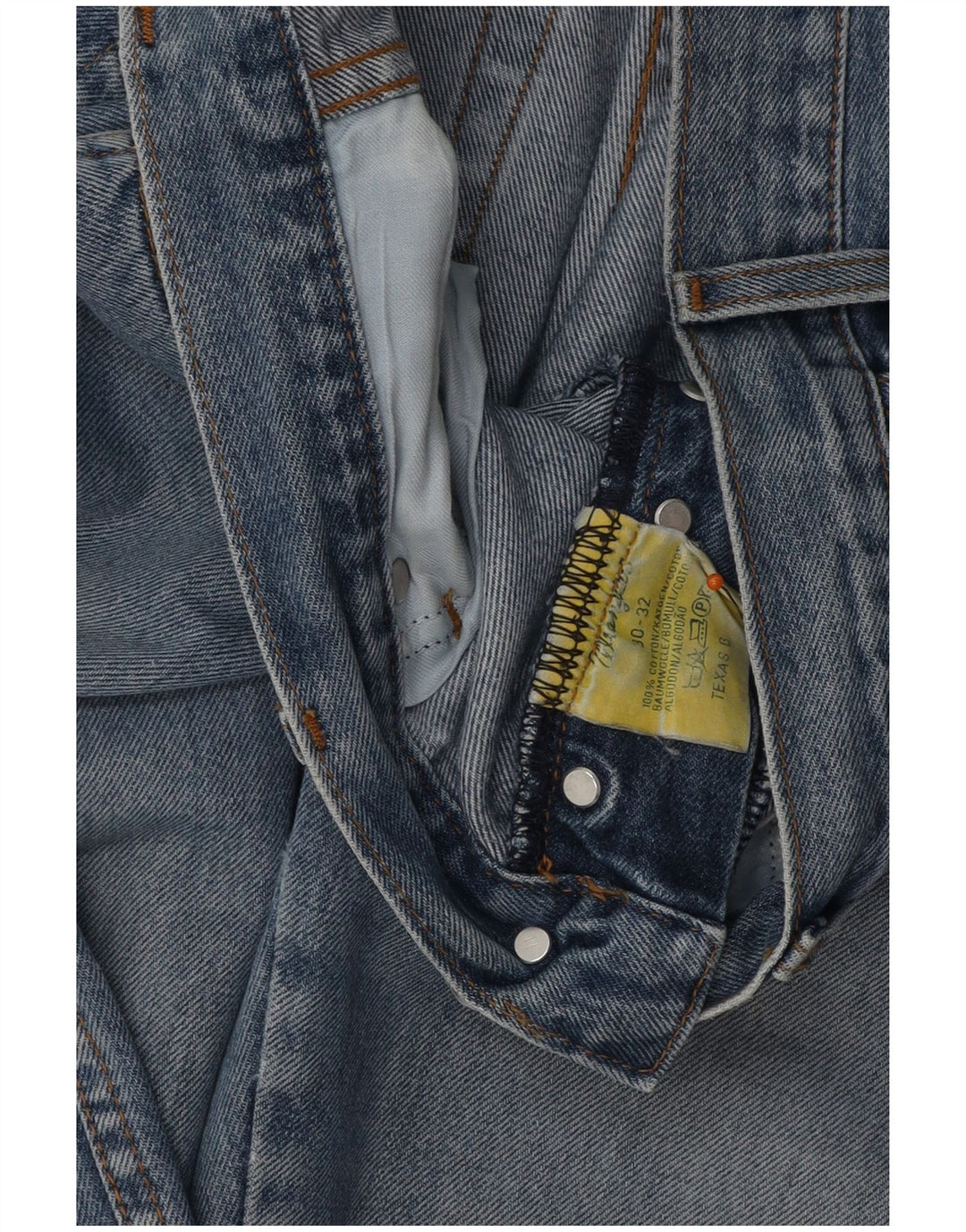 WRANGLER Masculino Texas Straight Jeans W30 L32 Azul Algodão