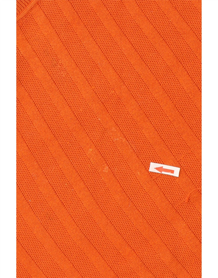 Suéter masculino Marks & Spencer Autograph com gola redonda, grande algodão laranja