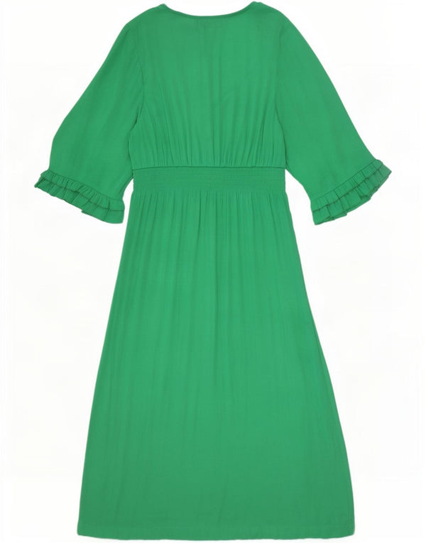 Scotch & Soda Womens 3/4 Sleeve Maxi Dress UK 14 Medium Green Polyester