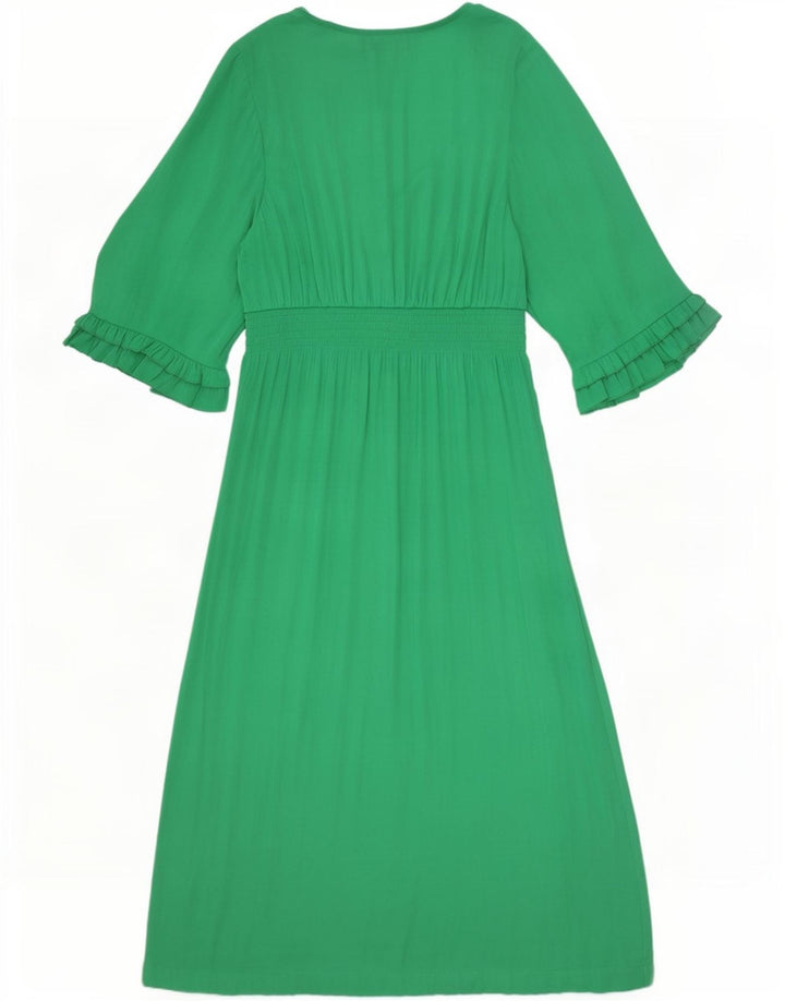 Vestido maxi feminino Scotch & Soda manga 3/4 Reino Unido 14 poliéster verde médio