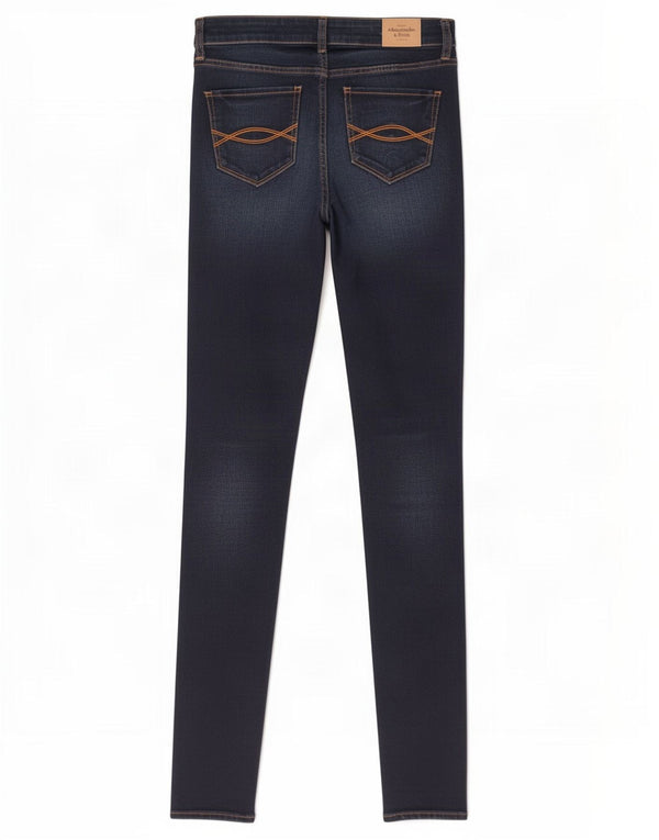Calça jeans skinny feminina Abercrombie & Fitch US 2 XS W26 L33 azul marinho algodão