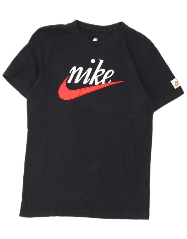 Camiseta Nike masculina gráfica top pequeno algodão preto