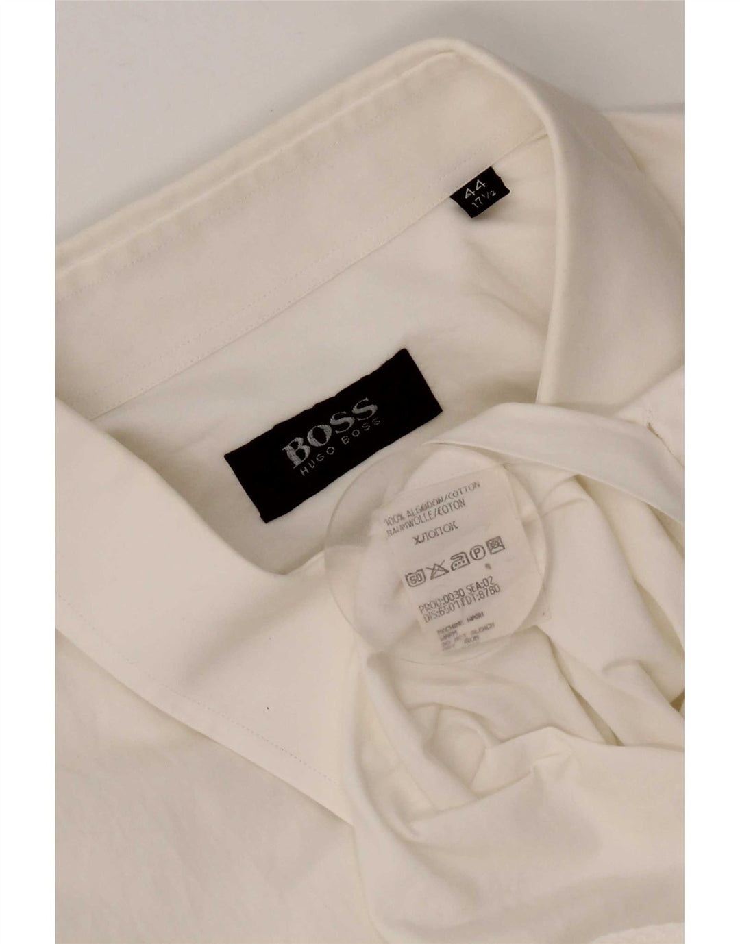 Camisa masculina Hugo Boss tamanho 44 17 1/2 XL algodão branco