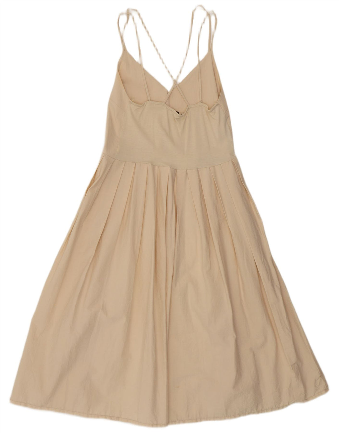Vestido de verão feminino Zara Reino Unido 14 médio bege