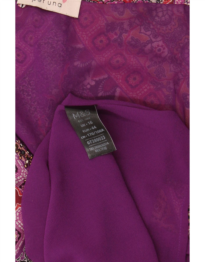 Vestido de verão feminino Marks & Spencer Reino Unido 16 grande poliéster floral multicolorido