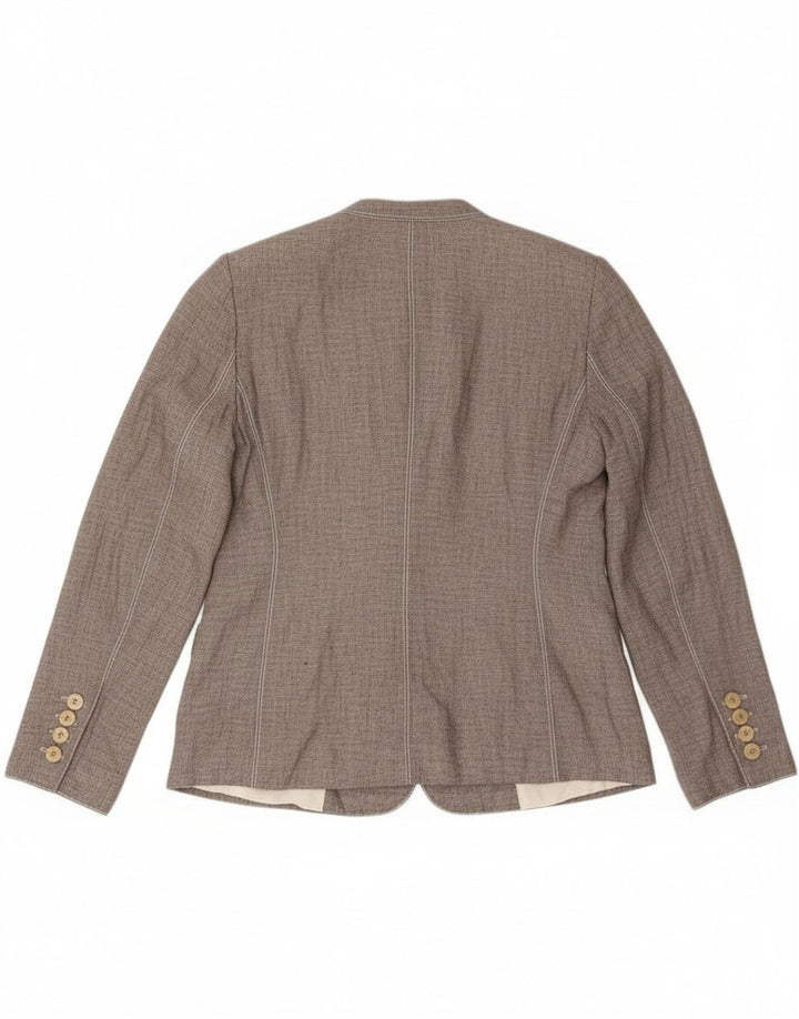 Jaqueta Blazer Feminina Armani Collezioni com 2 Botões IT 46 Linho Cinza Grande