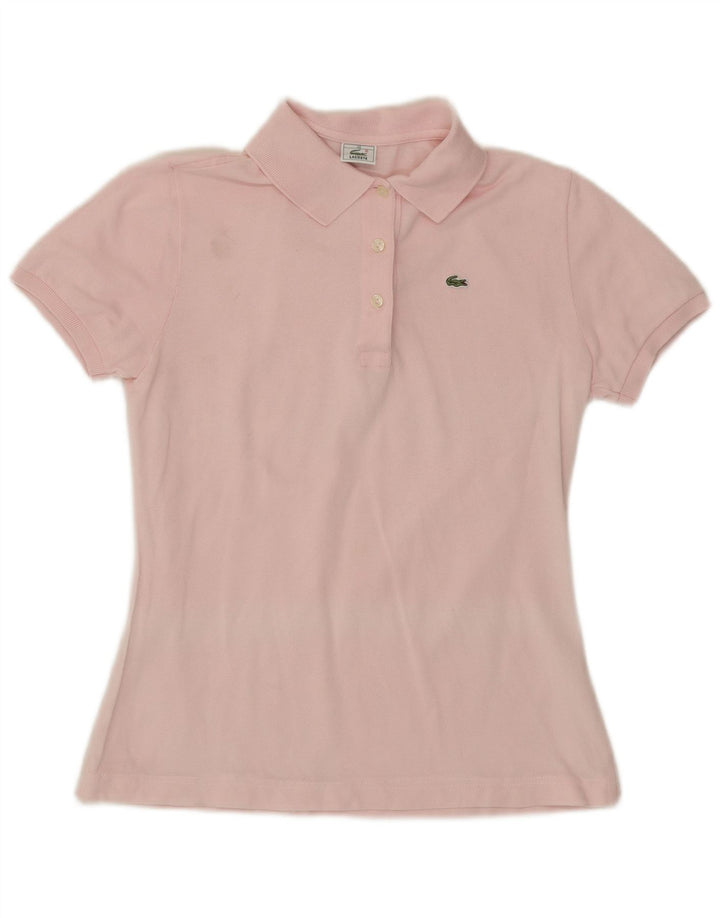 Camisa polo feminina Lacoste tamanho 40 algodão rosa médio