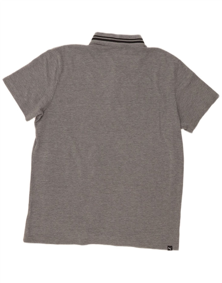 Camisa polo masculina Puma Graphic grande cinza