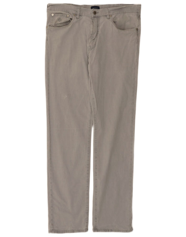 Calça casual masculina regular Gant W34 L34 cinza