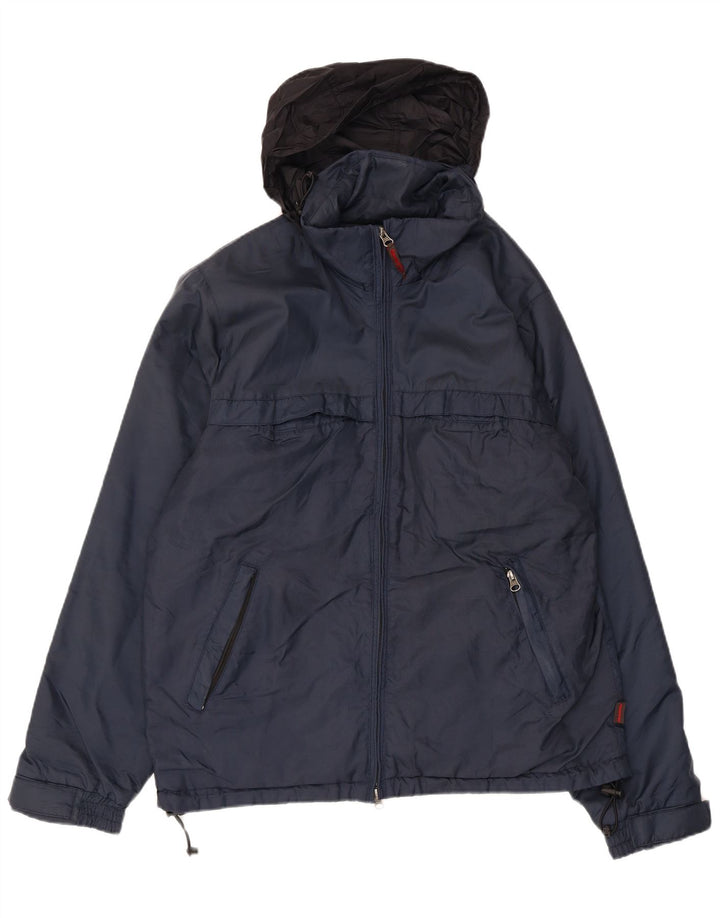 Jaqueta corta-vento masculina com capuz Invicta UK 38 poliamida azul marinho médio