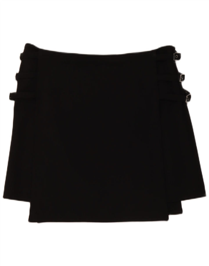 Mini saia feminina Armani EUA 10 grande W34 poliéster preto