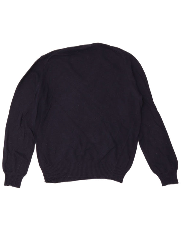 Suéter masculino Zara com decote em V médio azul marinho