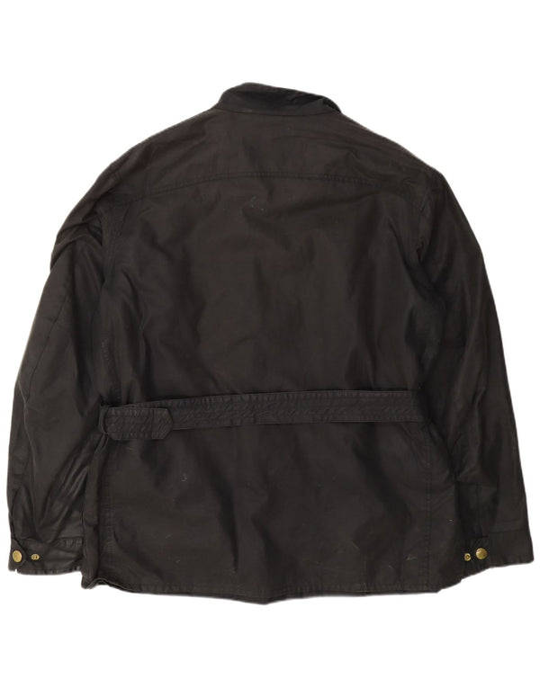 Jaqueta masculina de algodão encerado Barbour UK 42 XL preta