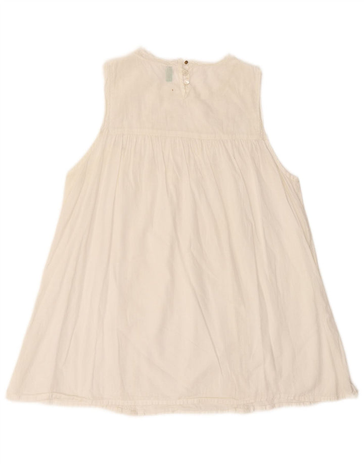 Blusa feminina sem mangas BENETTON UK 14 médio branco