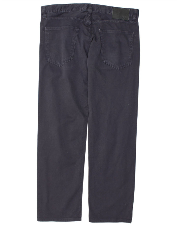 Hugo Boss Mens Straight Jeans W36 L32 Azul Marinho Algodão
