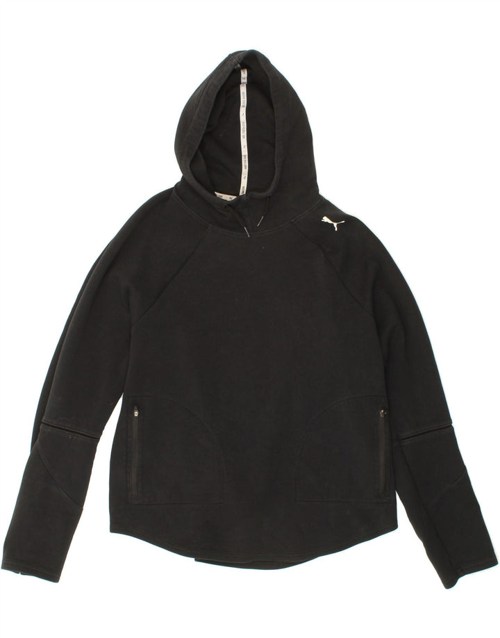 PUMA Womens Hoodie Jumper UK 18 XL Black Cotton Vintage Puma and Second-Hand Puma from Messina Hembry 