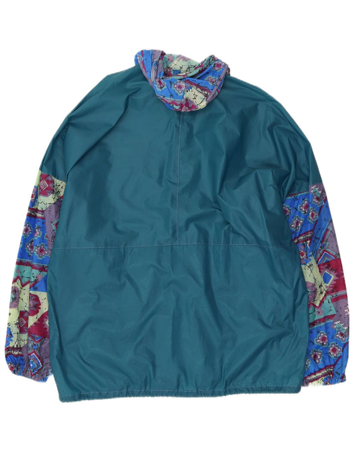 Jaqueta de chuva masculina abstrata com capuz Capt. Cook UK 38 azul médio