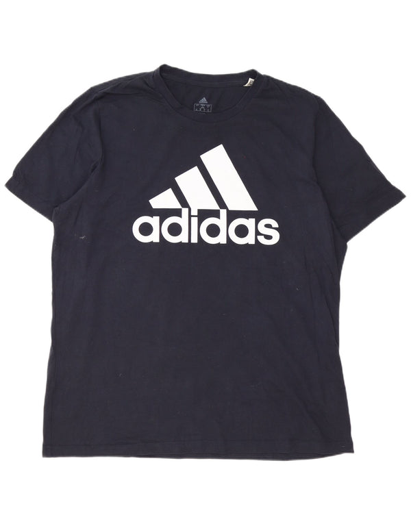 Adidas Mens Graphic T-Shirt Top XL Azul Marinho Algodão