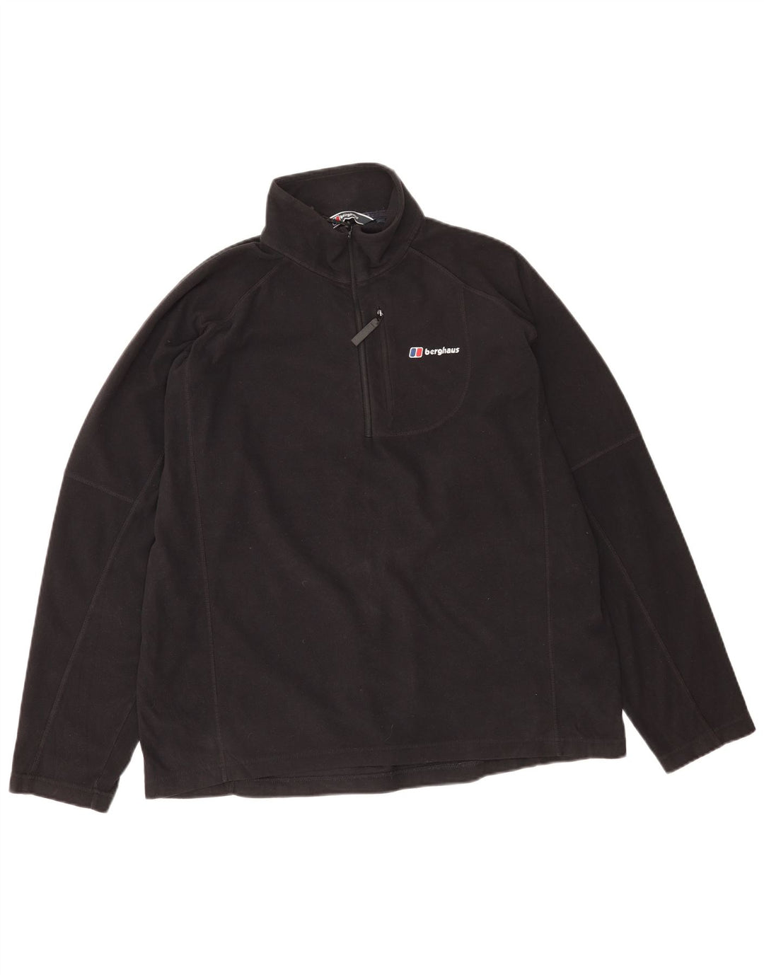 Berghaus Suéter masculino de lã com zíper e gola XL poliéster preto