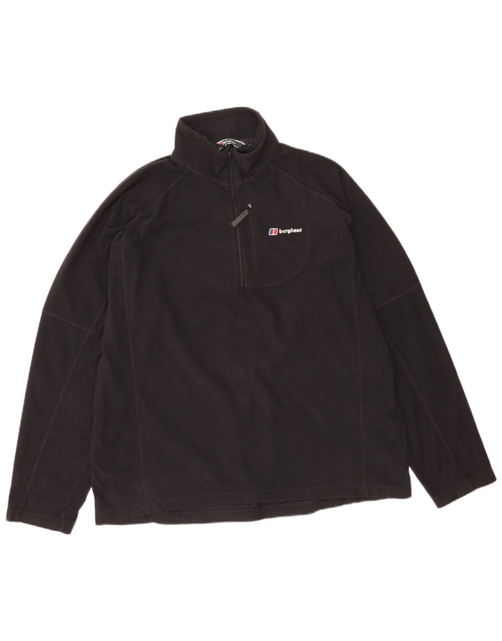 Berghaus Suéter masculino de lã com zíper e gola XL poliéster preto